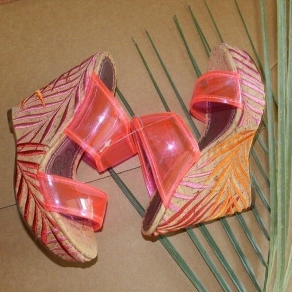 Naughty‎ Monkey Platform Wedges Sandals PINK Strap 💥NWT!🆕FAST😮‍💨⚡🚚 - Picture 4 of 8